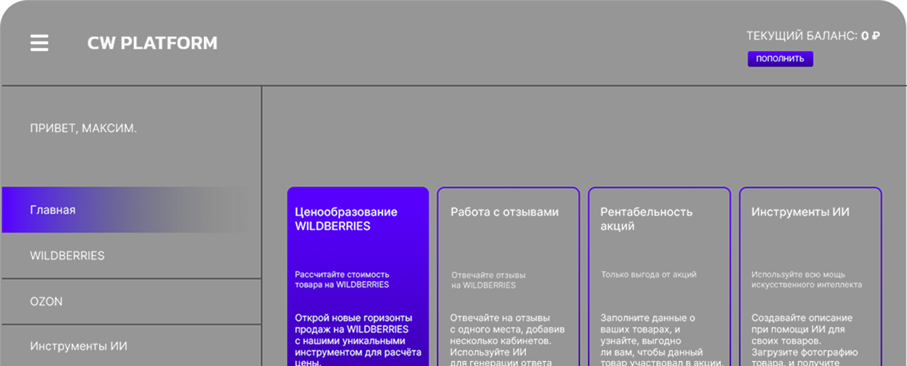 Панель CW Platform