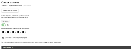 Управление отзывами