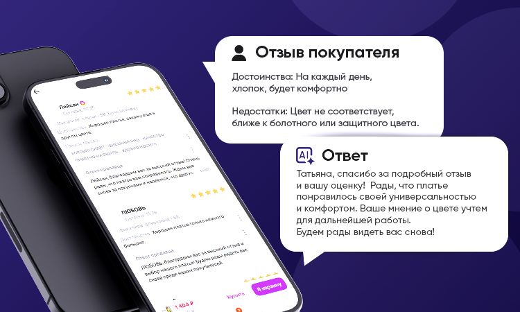 Примеры ответов на отзывы на Wildberries